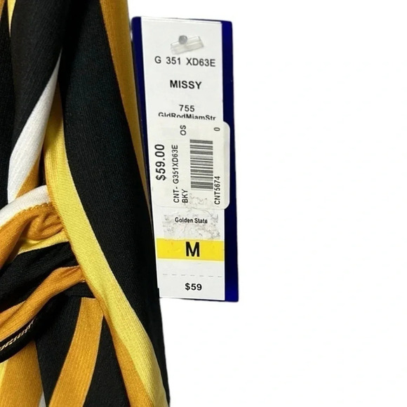 Blouse ,NWT,  semi wrap,diagonal striped,flattering,bold,lagenlook , - Picture 8 of 9